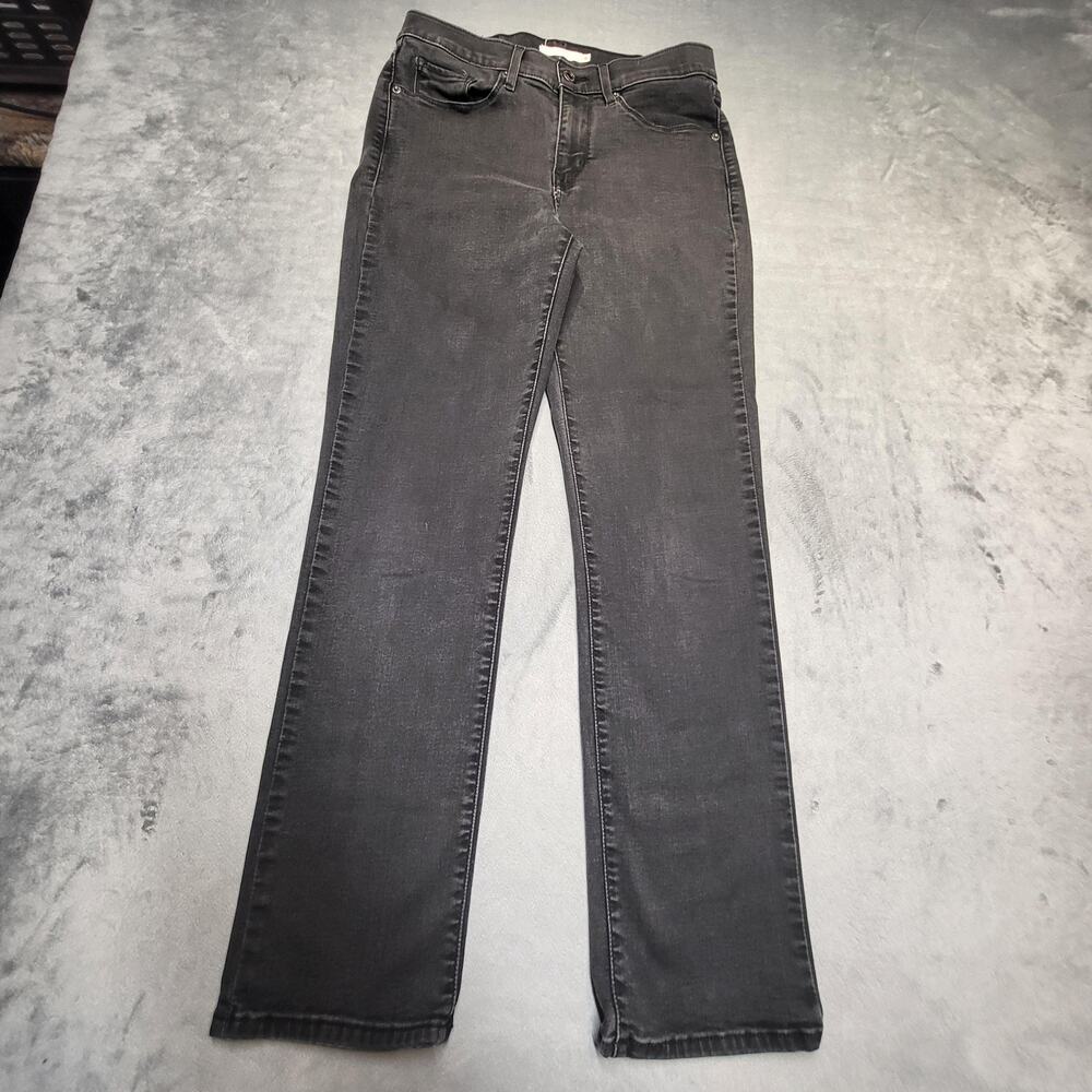 levis Jeans Womens 4 Black Classic Straight Mid-Rise Denim